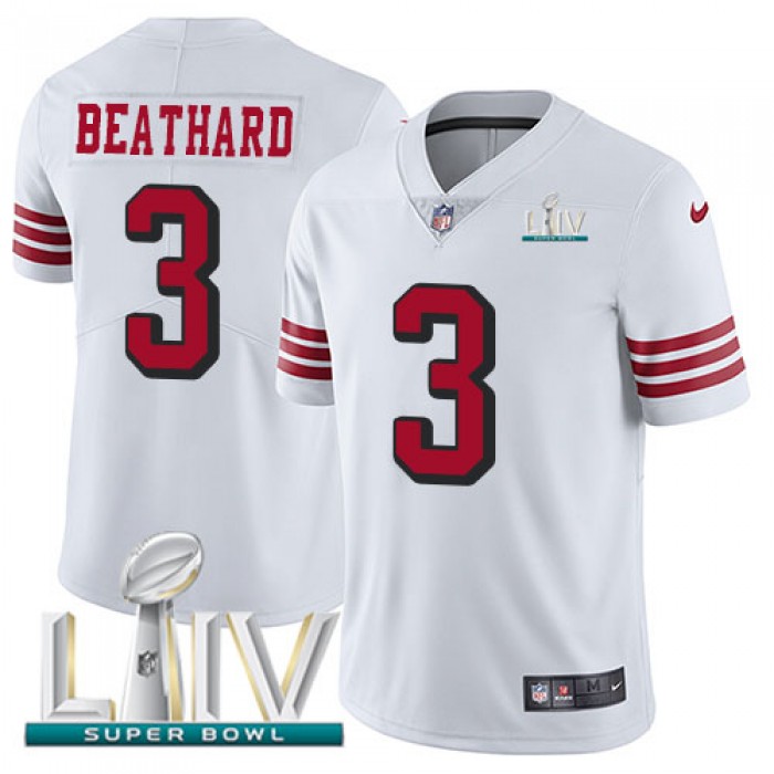Nike 49ers #3 C.J. Beathard White Super Bowl LIV 2020 Rush Youth Stitched NFL Vapor Untouchable Limited Jersey