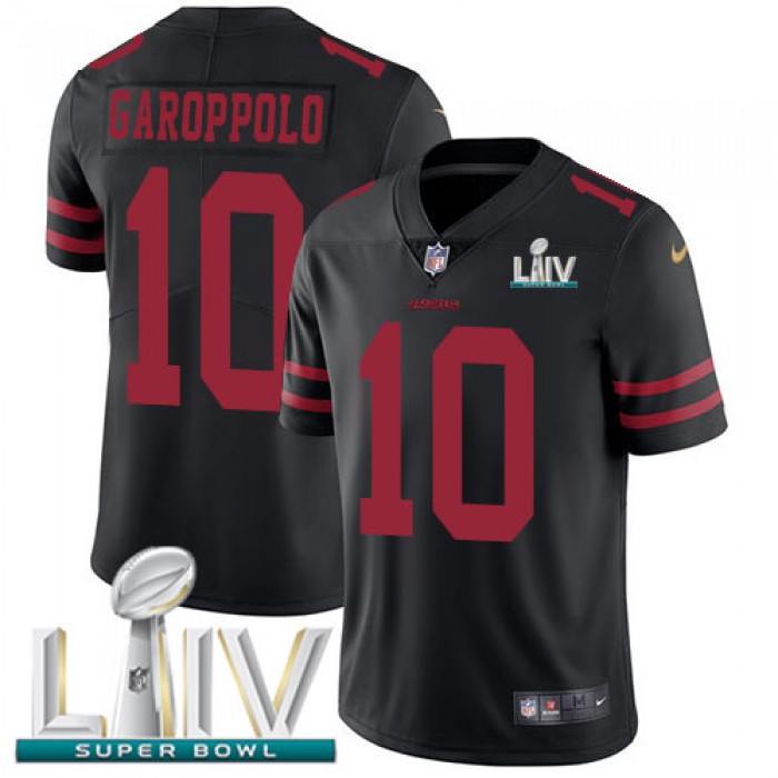 Nike 49ers #10 Jimmy Garoppolo Black Super Bowl LIV 2020 Alternate Youth Stitched NFL Vapor Untouchable Limited Jersey