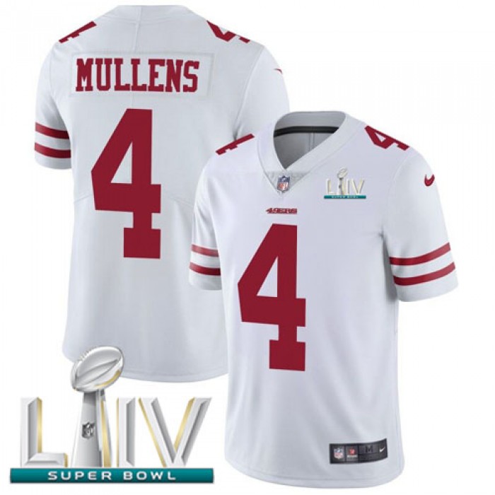 Nike 49ers #4 Nick Mullens White Super Bowl LIV 2020 Youth Stitched NFL Vapor Untouchable Limited Jersey