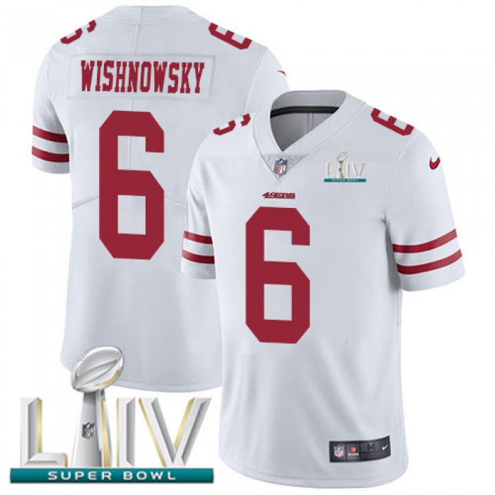 Nike 49ers #6 Mitch Wishnowsky White Super Bowl LIV 2020 Youth Stitched NFL Vapor Untouchable Limited Jersey