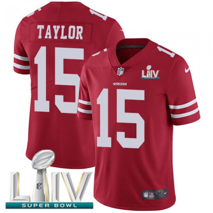 Nike 49ers #15 Trent Taylor Red Super Bowl LIV 2020 Team Color Youth Stitched NFL Vapor Untouchable Limited Jersey