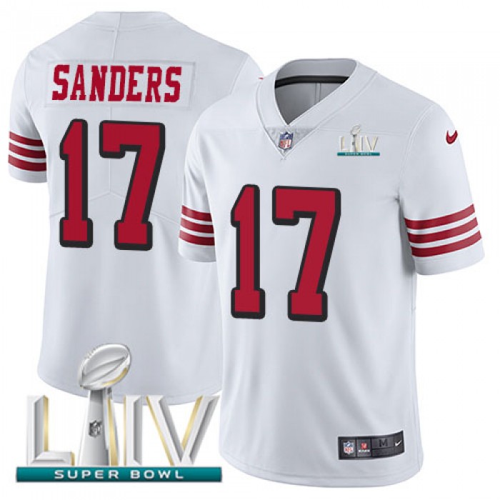 Nike 49ers #17 Emmanuel Sanders White Super Bowl LIV 2020 Rush Youth Stitched NFL Vapor Untouchable Limited Jersey