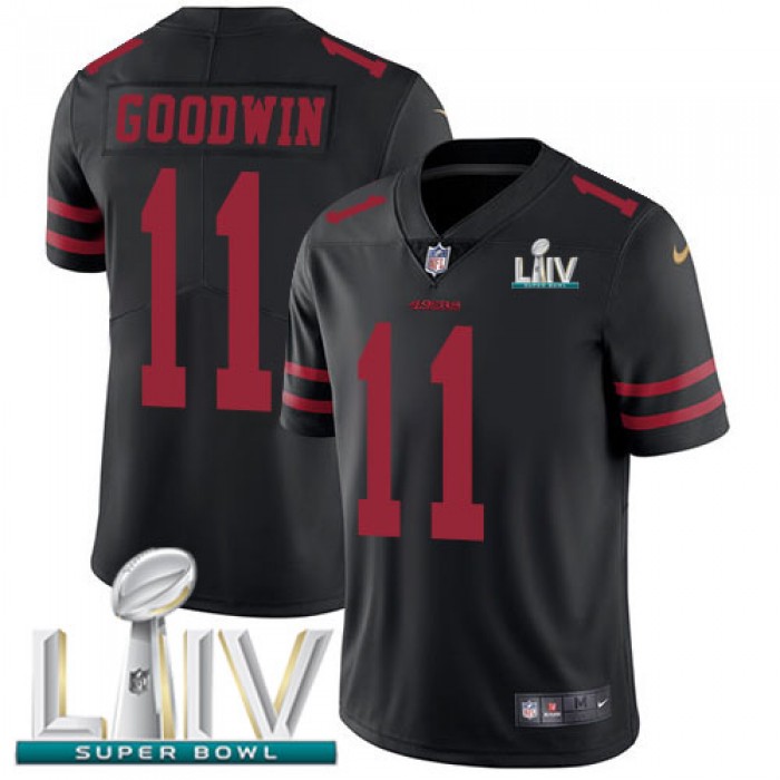Nike 49ers #11 Marquise Goodwin Black Super Bowl LIV 2020 Alternate Youth Stitched NFL Vapor Untouchable Limited Jersey
