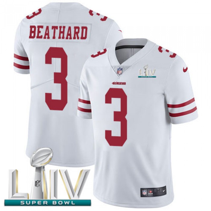 Nike 49ers #3 C.J. Beathard White Super Bowl LIV 2020 Youth Stitched NFL Vapor Untouchable Limited Jersey