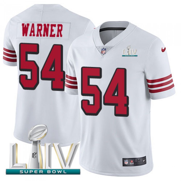 Nike 49ers #54 Fred Warner White Super Bowl LIV 2020 Rush Youth Stitched NFL Vapor Untouchable Limited Jersey