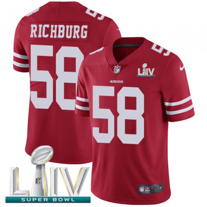 Nike 49ers #58 Weston Richburg Red Super Bowl LIV 2020 Team Color Youth Stitched NFL Vapor Untouchable Limited Jersey