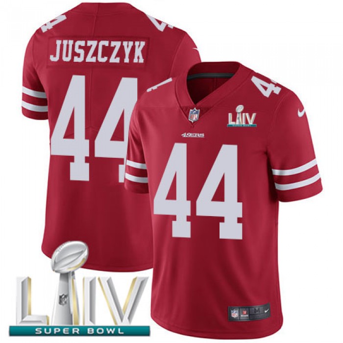 Nike 49ers #44 Kyle Juszczyk Red Super Bowl LIV 2020 Team Color Youth Stitched NFL Vapor Untouchable Limited Jersey