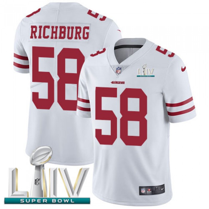 Nike 49ers #58 Weston Richburg White Super Bowl LIV 2020 Youth Stitched NFL Vapor Untouchable Limited Jersey