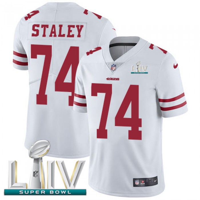 Nike 49ers #74 Joe Staley White Super Bowl LIV 2020 Youth Stitched NFL Vapor Untouchable Limited Jersey