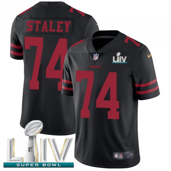 Nike 49ers #74 Joe Staley Black Super Bowl LIV 2020 Alternate Youth Stitched NFL Vapor Untouchable Limited Jersey