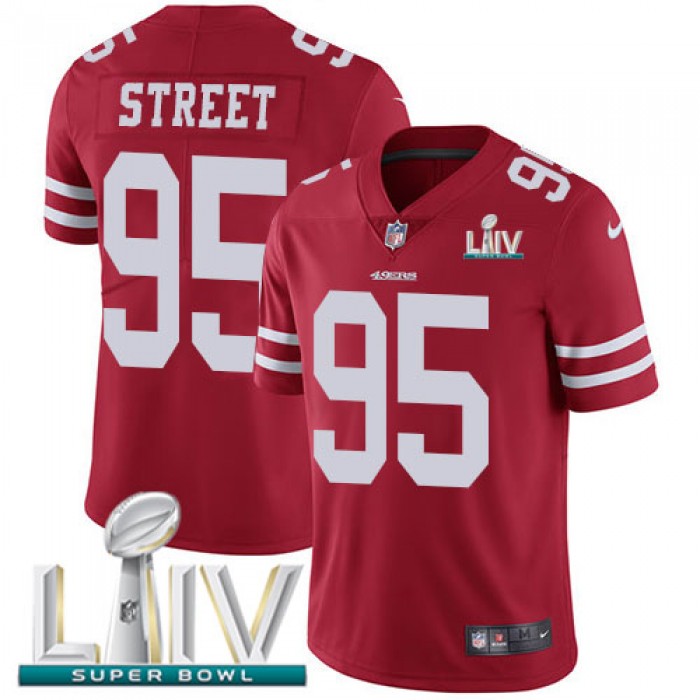Nike 49ers #95 Kentavius Street Red Super Bowl LIV 2020 Team Color Youth Stitched NFL Vapor Untouchable Limited Jersey