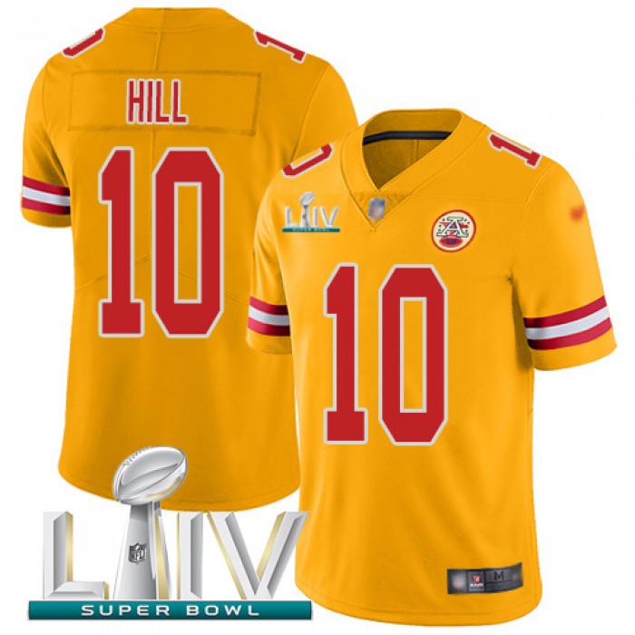 Nike Chiefs #10 Tyreek Hill Gold Super Bowl LIV 2020 Youth Stitched NFL Limited Inverted Legend Jersey