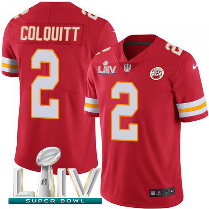 Nike Chiefs #2 Dustin Colquitt Red Super Bowl LIV 2020 Team Color Youth Stitched NFL Vapor Untouchable Limited Jersey