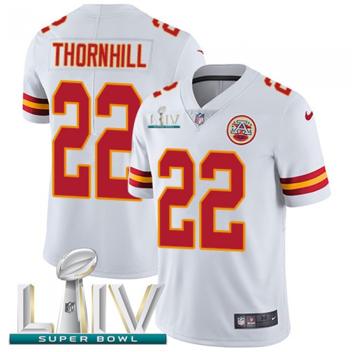 Nike Chiefs #22 Juan Thornhill White Super Bowl LIV 2020 Youth Stitched NFL Vapor Untouchable Limited Jersey