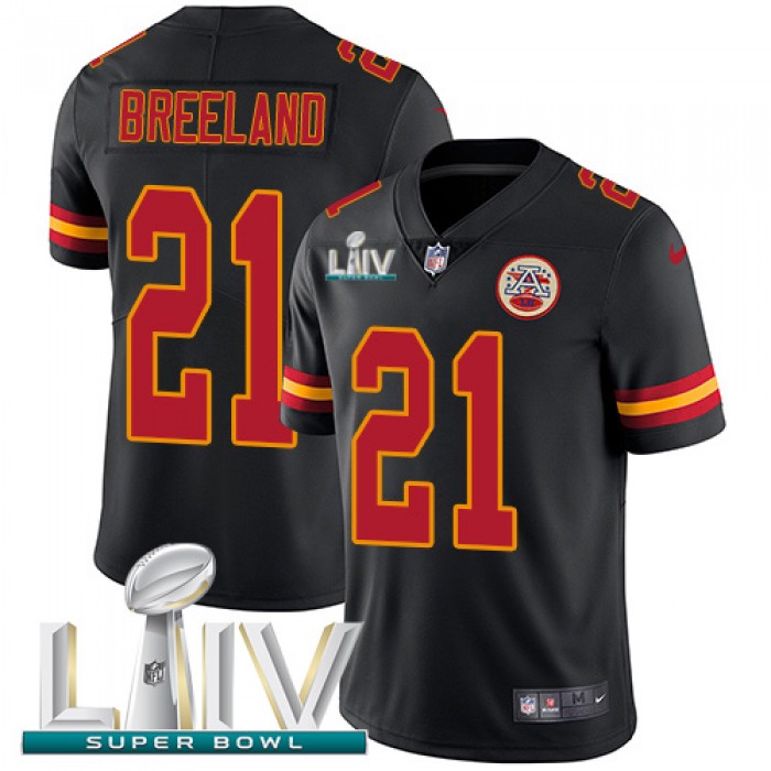 Nike Chiefs #21 Bashaud Breeland Black Super Bowl LIV 2020 Youth Stitched NFL Limited Rush Jersey