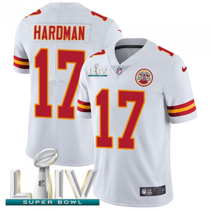 Nike Chiefs #17 Mecole Hardman White Super Bowl LIV 2020 Youth Stitched NFL Vapor Untouchable Limited Jersey