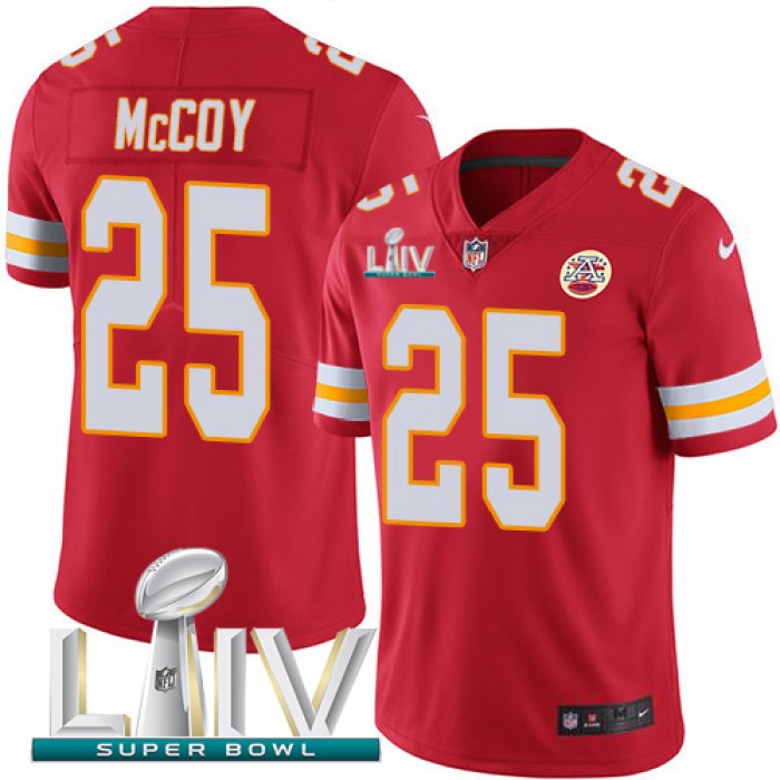 Nike Chiefs #25 LeSean McCoy Red Super Bowl LIV 2020 Team Color Youth Stitched NFL Vapor Untouchable Limited Jersey