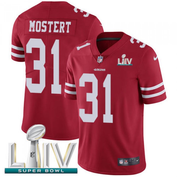 Nike 49ers #31 Raheem Mostert Red Super Bowl LIV 2020 Team Color Youth Stitched NFL Vapor Untouchable Limited Jersey