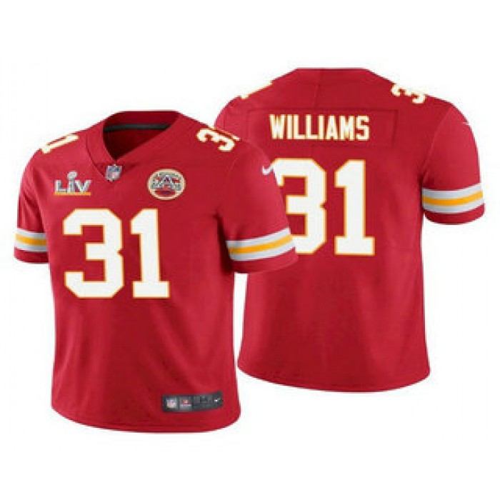 Men's Kansas City Chiefs #31 Darrel Williams Red 2021 Super Bowl LV Limited Stitched NFL Jersey