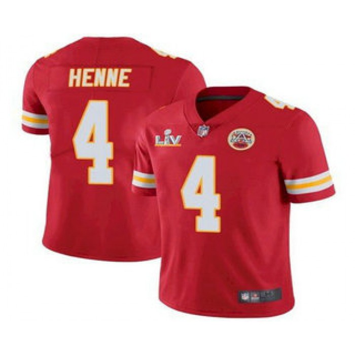 Men's Kansas City Chiefs #4 Chad Henne Red 2021 Super Bowl LV Limited Stitched NFL Jersey