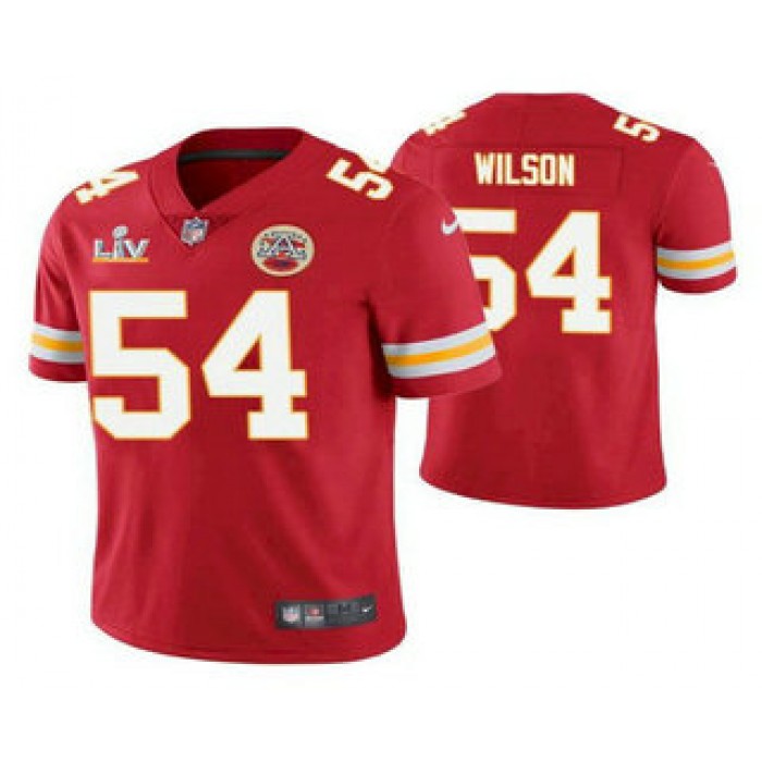 Men's Kansas City Chiefs #54 Damien Wilson Red 2021 Super Bowl LV Limited Stitched NFL Jersey
