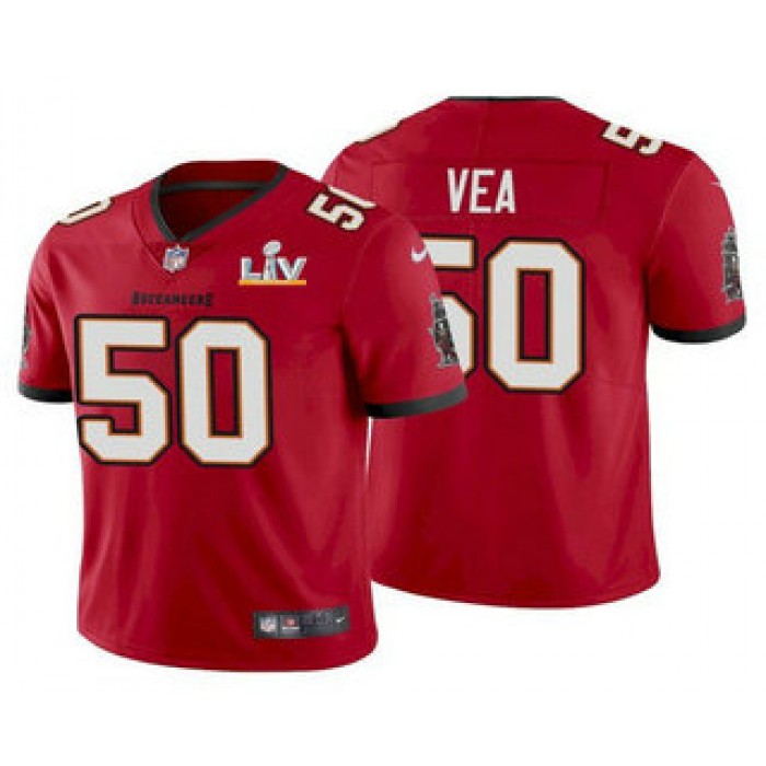 Men's Tampa Bay Buccaneers #50 Vita Vea Red 2021 Super Bowl LV Limited Stitched NFL Jersey