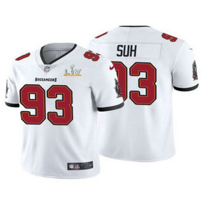 Men's Tampa Bay Buccaneers #93 Ndamukong Suh White 2021 Super Bowl LV Limited Stitched NFL Jersey