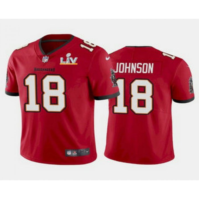 Men's Tampa Bay Buccaneers #18 Tyler Johnson Red 2021 Super Bowl LV Limited Stitched NFL Jersey