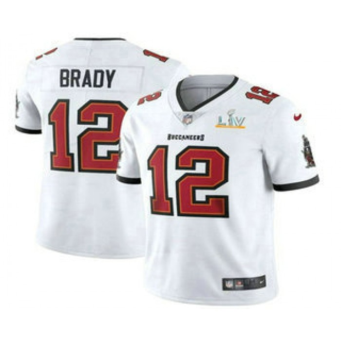 Men's Tampa Bay Buccaneers #12 Tom Brady White 2021 Super Bowl LV Vapor Untouchable Stitched Nike Limited NFL Jersey