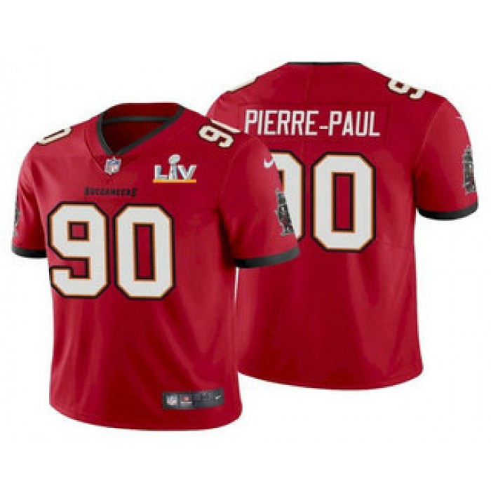 Men's Tampa Bay Buccaneers #90 Jason Pierre-Paul Red 2021 Super Bowl LV Limited Stitched NFL Jersey