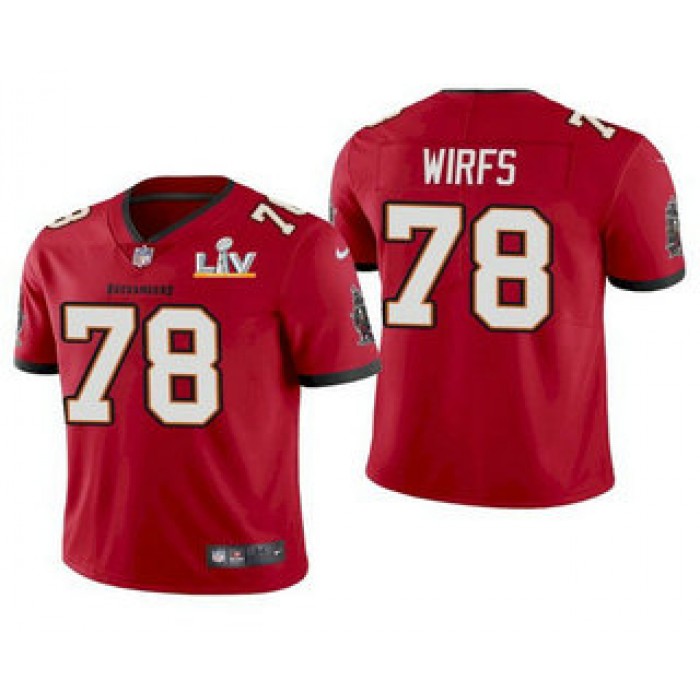 Men's Tampa Bay Buccaneers #78 Tristan Wirfs Red 2021 Super Bowl LV Limited Stitched NFL Jersey
