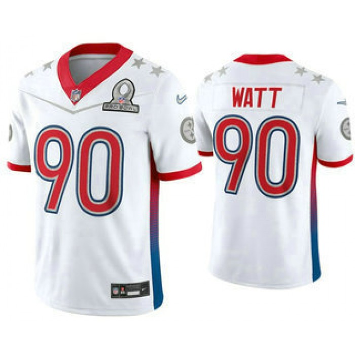 Men's Pittsburgh Steelers #90 TJ Watt White 2022 Pro Bowl Vapor Untouchable Stitched Limited Jersey