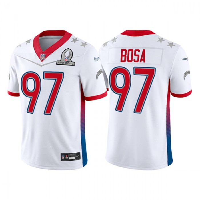 Men's Los Angeles Chargers #97 Joey Bosa 2022 White AFC Pro Bowl Stitched Jersey