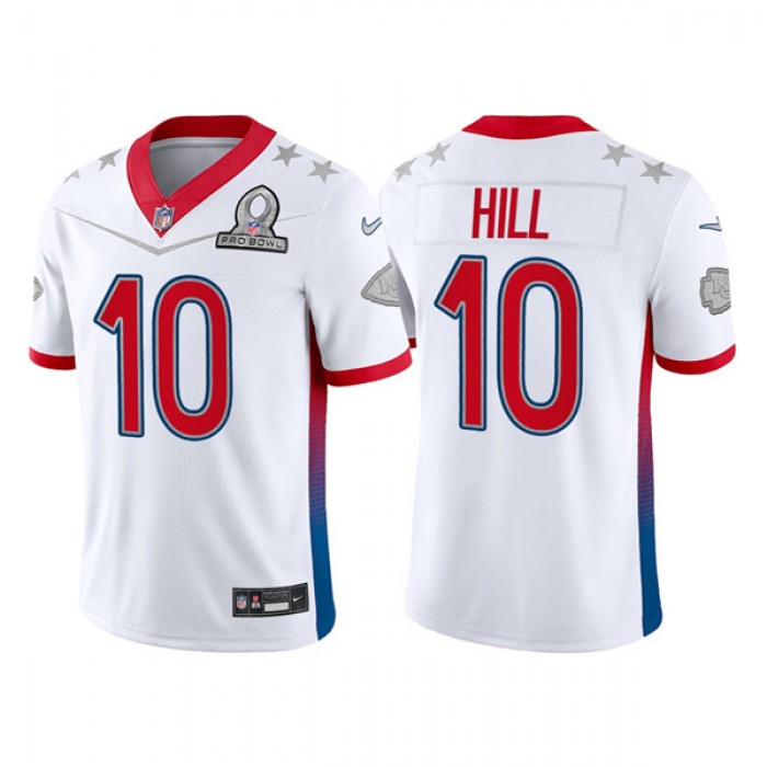 Men's Kansas City Chiefs #10 Tyreek Hill 2022 White Pro Bowl Stitched Jersey