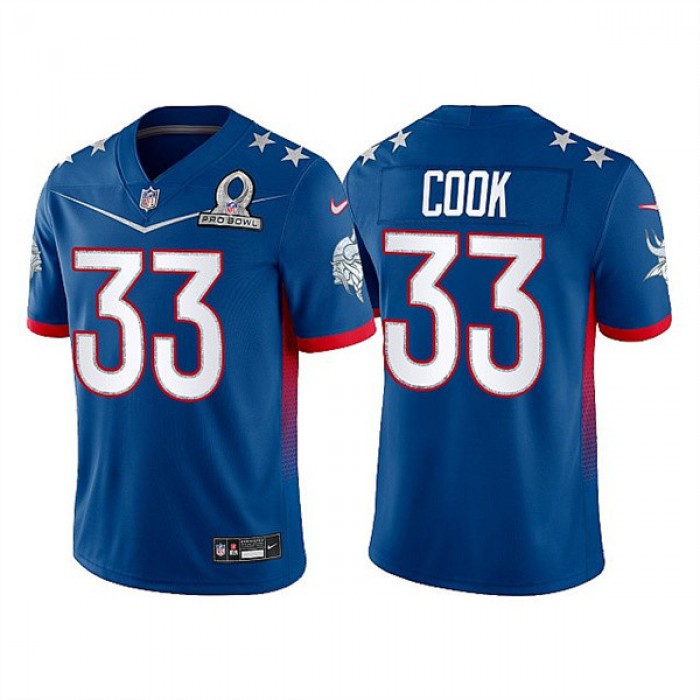 Men's Minnesota Vikings #33 Dalvin Cook 2022 Royal NFC Pro Bowl Stitched Jersey