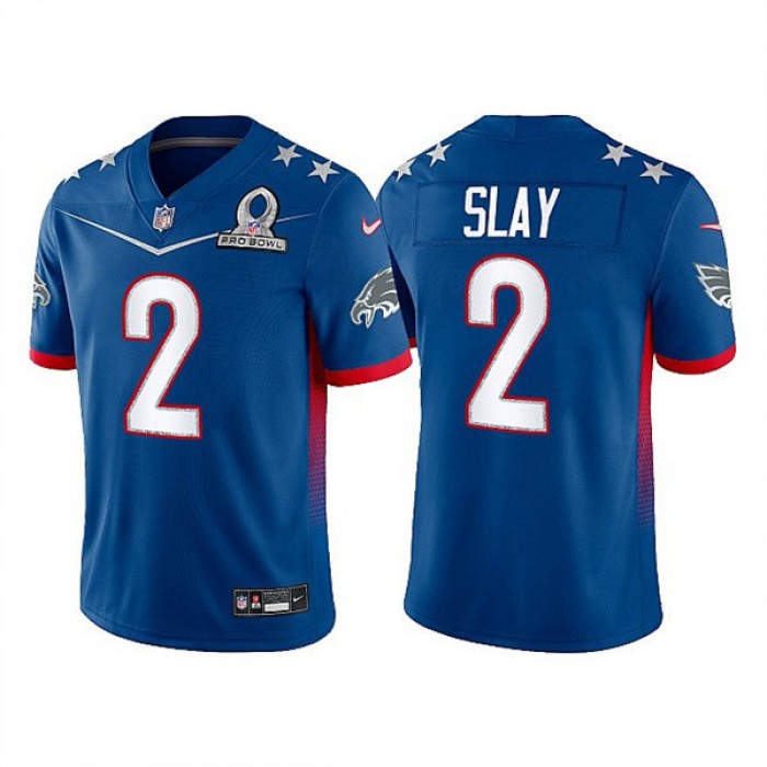 Men's Philadelphia Eagles #2 Darius Slay 2022 Royal NFC Pro Bowl Stitched Jersey