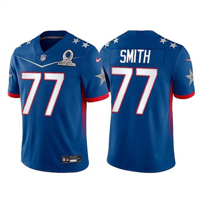 Men's Dallas Cowboys #77 Tyron Smith 2022 Royal NFC Pro Bowl Stitched Jersey