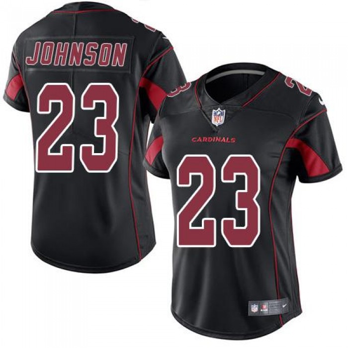 Nike Cardinals #23 Chris Johnson Black Women's Stitched NFL Limited Rush Jersey