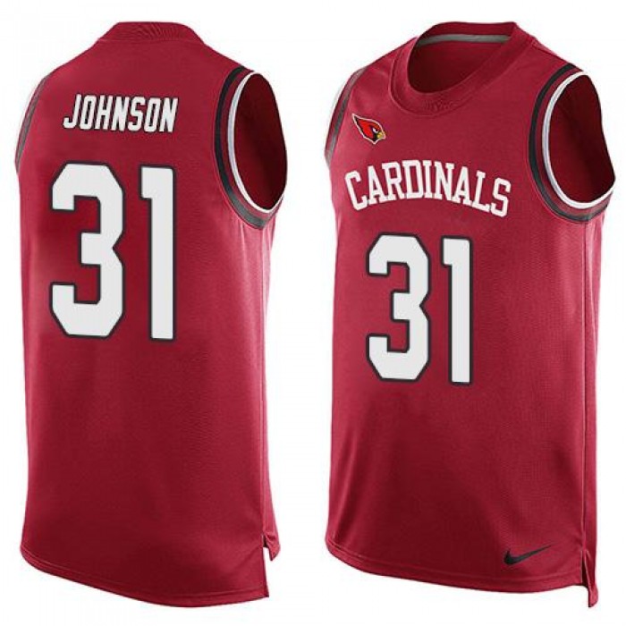 Men's Arizona Cardinals #31 David Johnson Red Hot Pressing Player Name & Number Nike NFL Tank Top Jersey