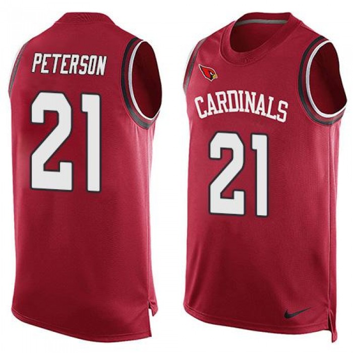 Men's Arizona Cardinals #21 Patrick Peterson Red Hot Pressing Player Name & Number Nike NFL Tank Top Jersey
