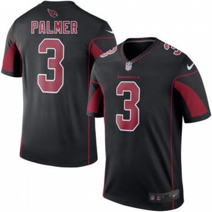 Men's Arizona Cardinals #3 Carson Palmer Nike Black Color Rush Legend Jersey