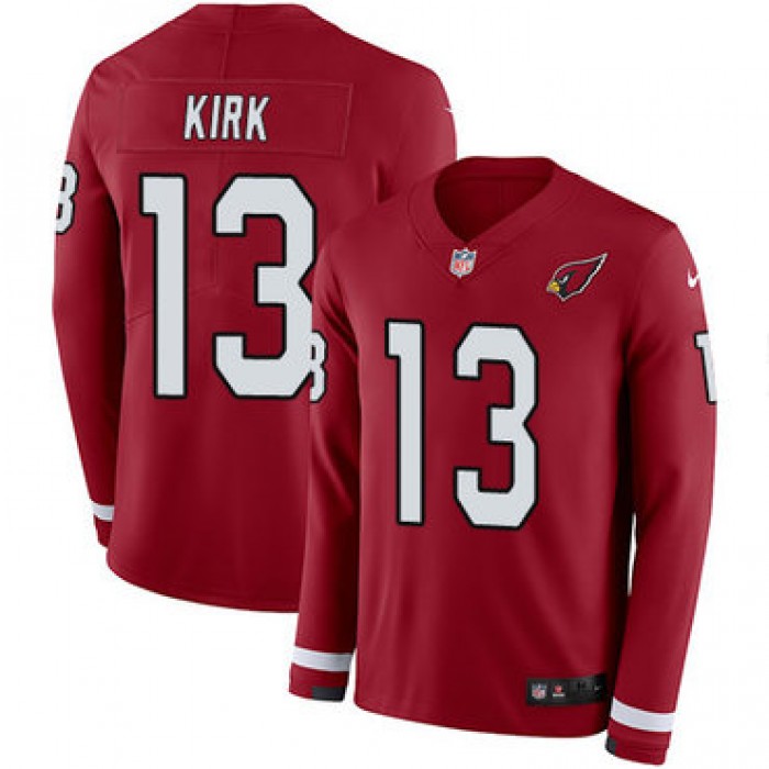 Nike Cardinals #13 Christian Kirk Red Team Color Men's Stitched NFL Limited Therma Long Sleeve Jersey