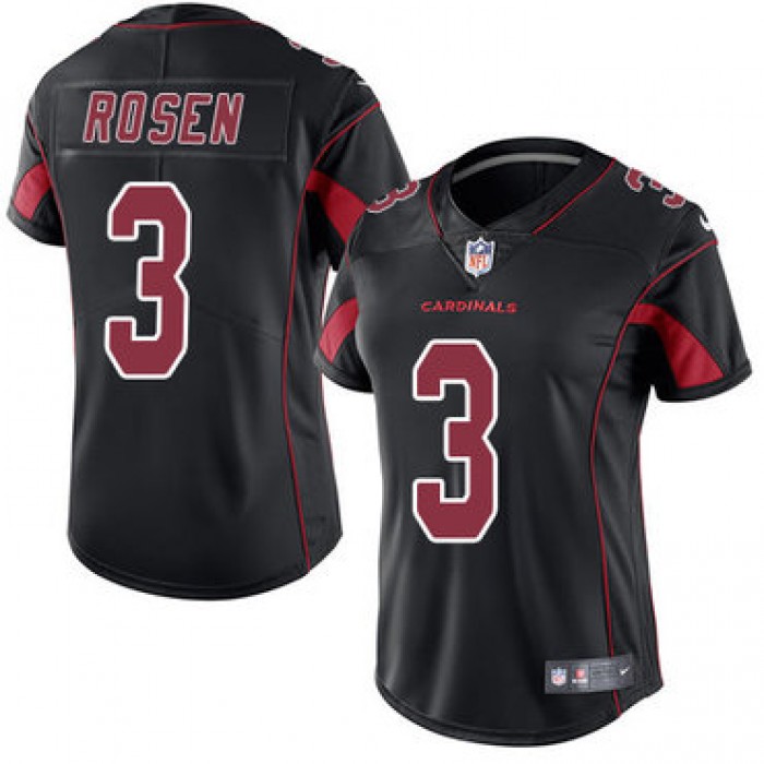 Nike Cardinals #3 Josh Rosen Black Women's Stitched NFL Limited Rush Jersey