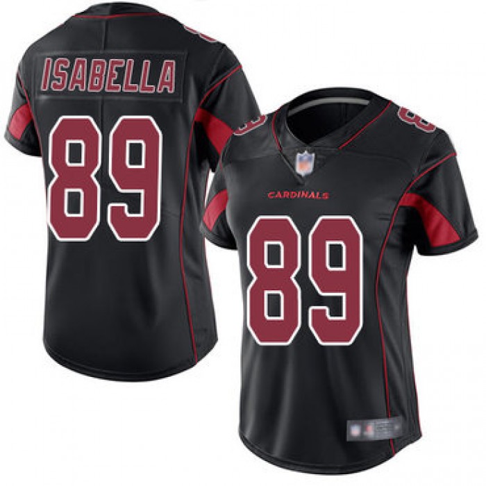 Cardinals #89 Andy Isabella Black Women's Stitched Football Limited Rush Jersey