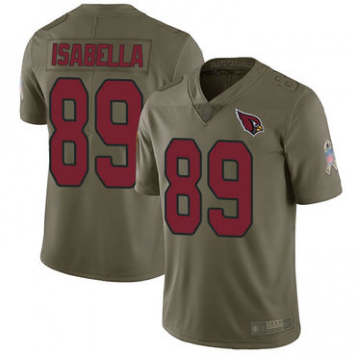 Cardinals #89 Andy Isabella Olive Men's Stitched Football Limited 2017 Salute to Service Jersey