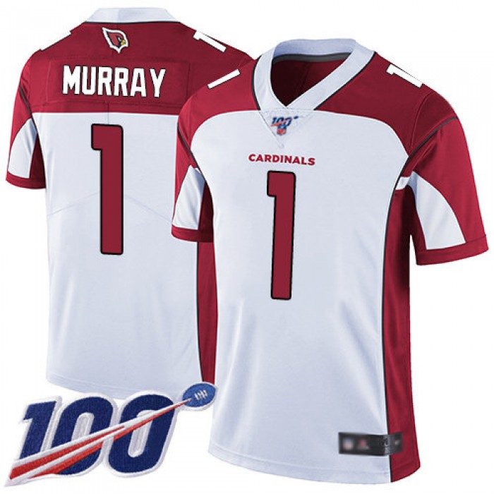 Cardinals #1 Kyler Murray White Men's Stitched Football 100th Season Vapor Limited Jersey