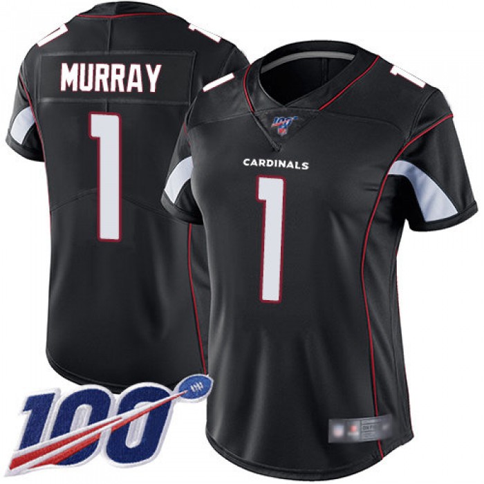 Nike Cardinals #1 Kyler Murray Black Alternate Women's Stitched NFL 100th Season Vapor Limited Jersey