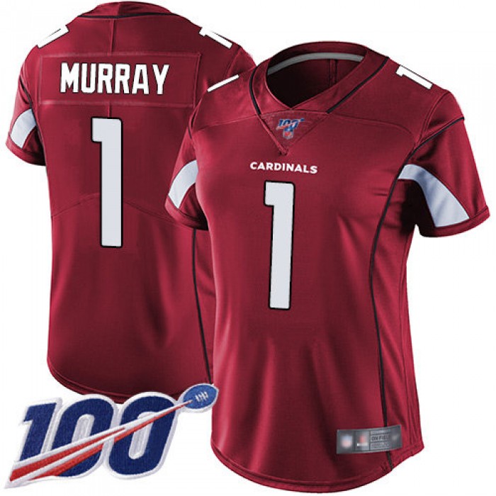 Nike Cardinals #1 Kyler Murray Red Team Color Women's Stitched NFL 100th Season Vapor Limited Jersey