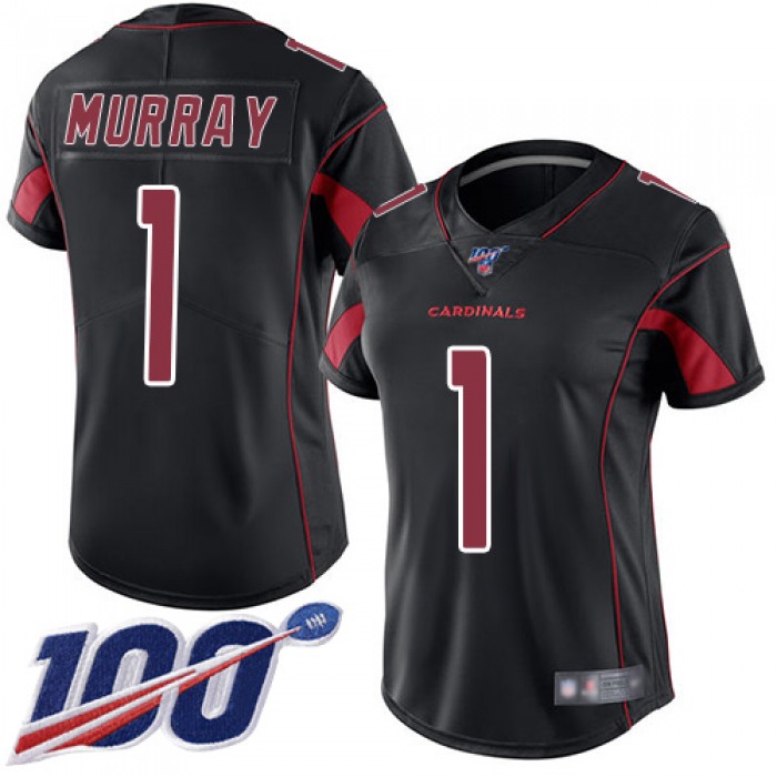 Nike Cardinals #1 Kyler Murray Black Women's Stitched NFL Limited Rush 100th Season Jersey