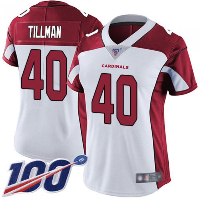 Nike Cardinals #40 Pat Tillman White Women's Stitched NFL 100th Season Vapor Limited Jersey